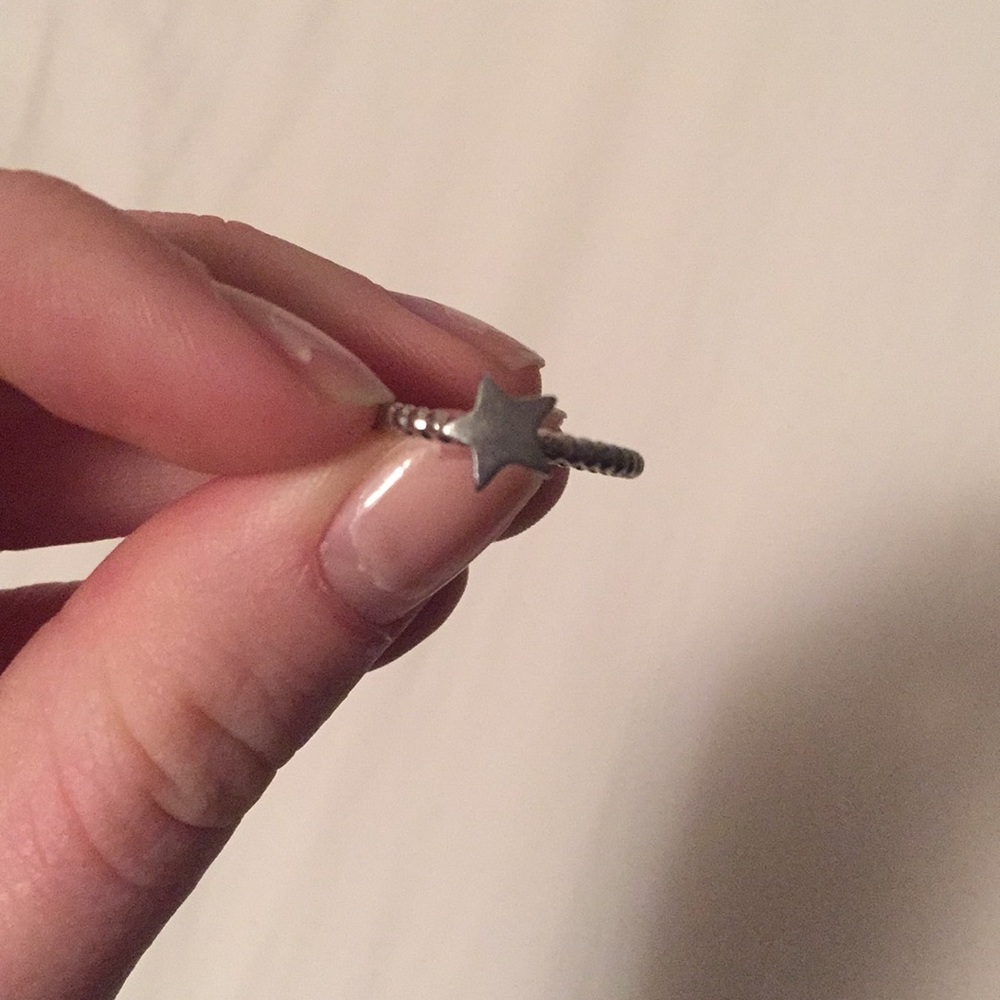 silver star midi ring